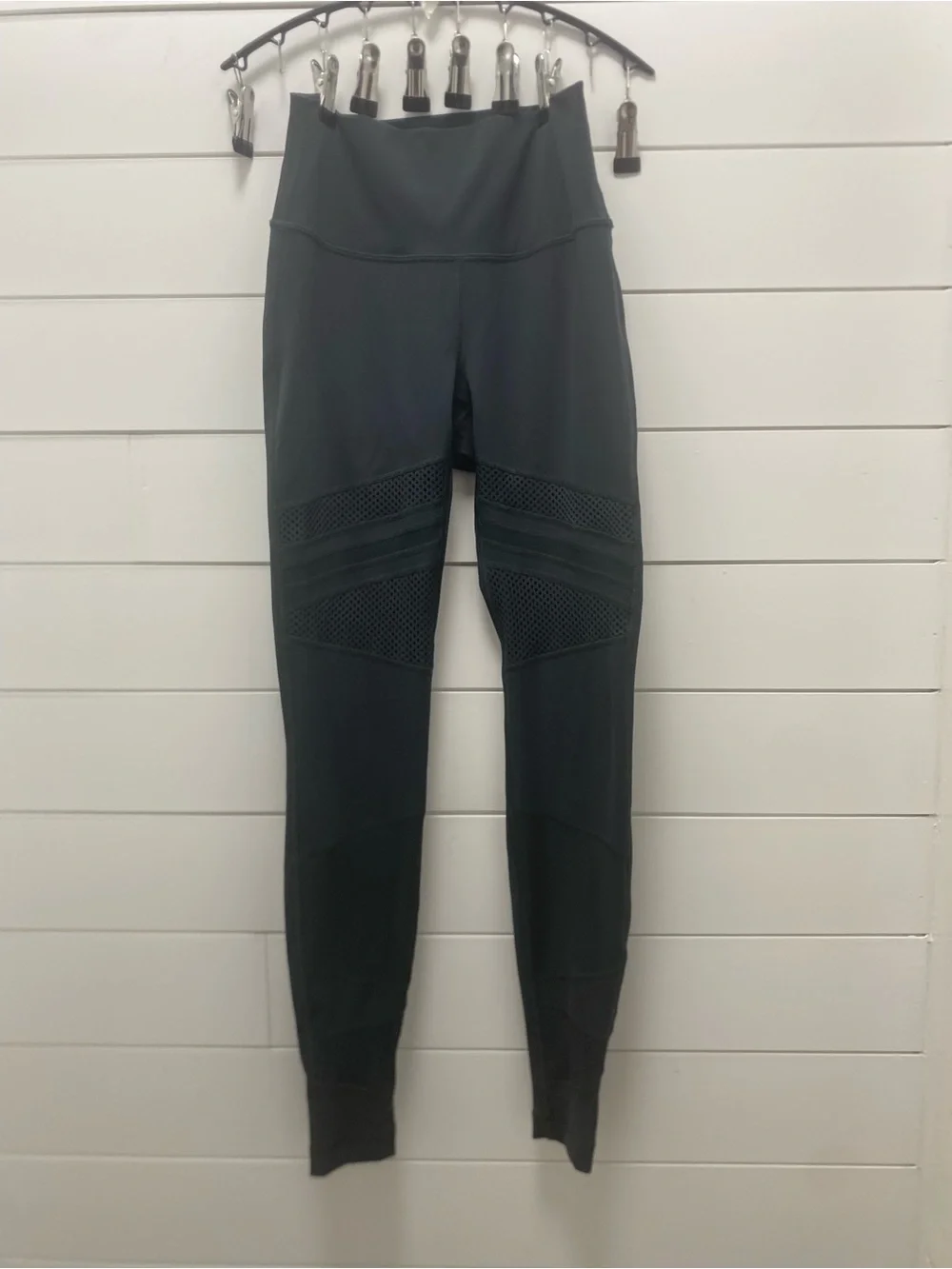 lululemon athletica Black Mesh Panel High-Rise Leggings
